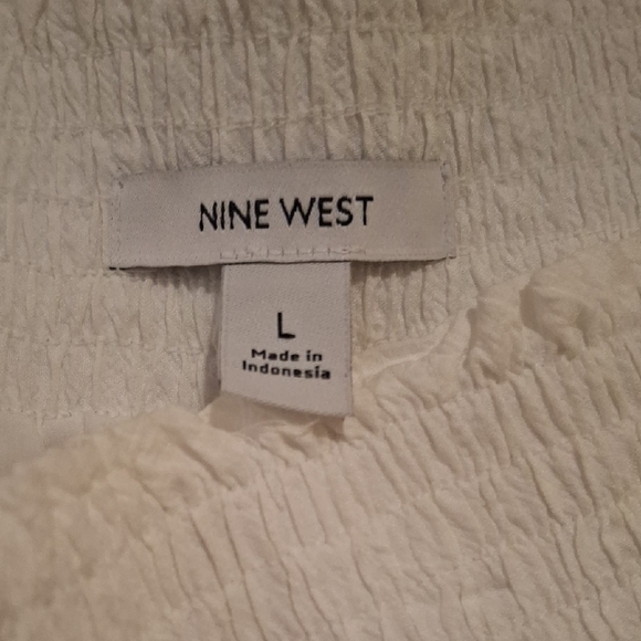 Nine West White Tiered A-Line Midi Skirt - Picture 4 of 6